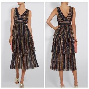 UK8/US4 Self Portrait NWT tiered sequined cocktail dress